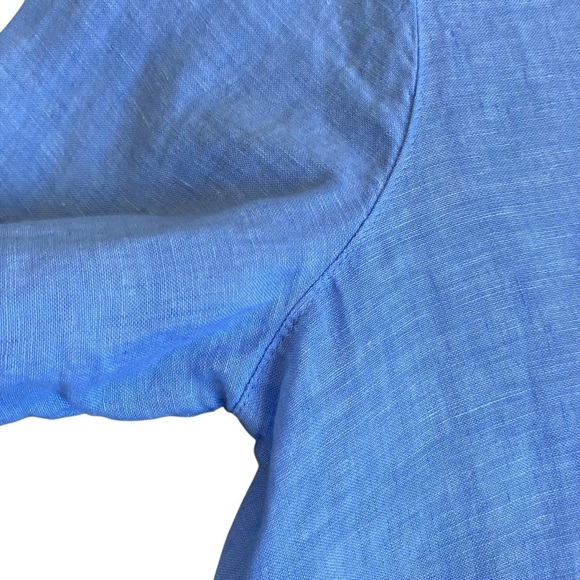 Sigrid Olsen Sky Blue Linen Button Up Pocketed Tunic Shirt Lagenlook Resort XXL - Picture 11 of 16